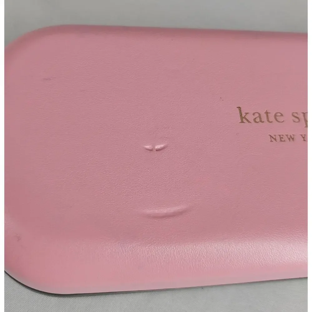 KATE SPADE PINK GREEN SUNGLASSES CASE W/ CLOTH HARD SHELL DESIGNER STYLE